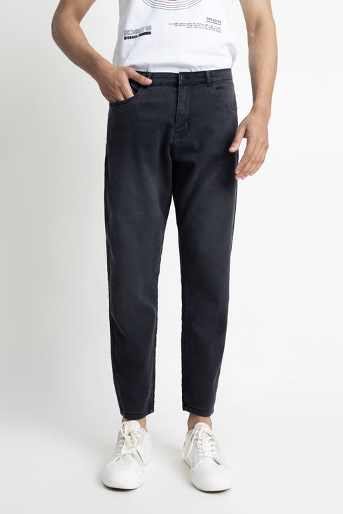 Black Tapered Fit Jeans